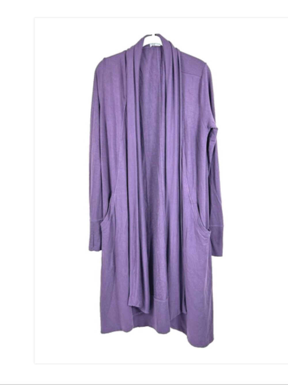 ATHLETA Pranayama Long Wrap Small Open Cardigan Jacket Duster Sweater Purple